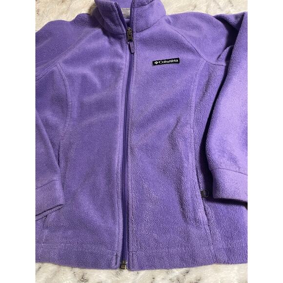 Columbia girls purple zip fleece jacket size 7/8 - Picture 2 of 7